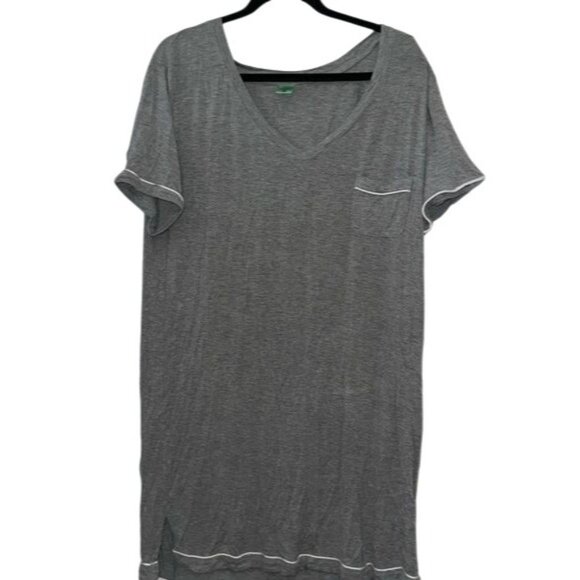 Honeydew XXL Gray V-Neck T-Shirt Dress With Pocket - Picture 1 of 8